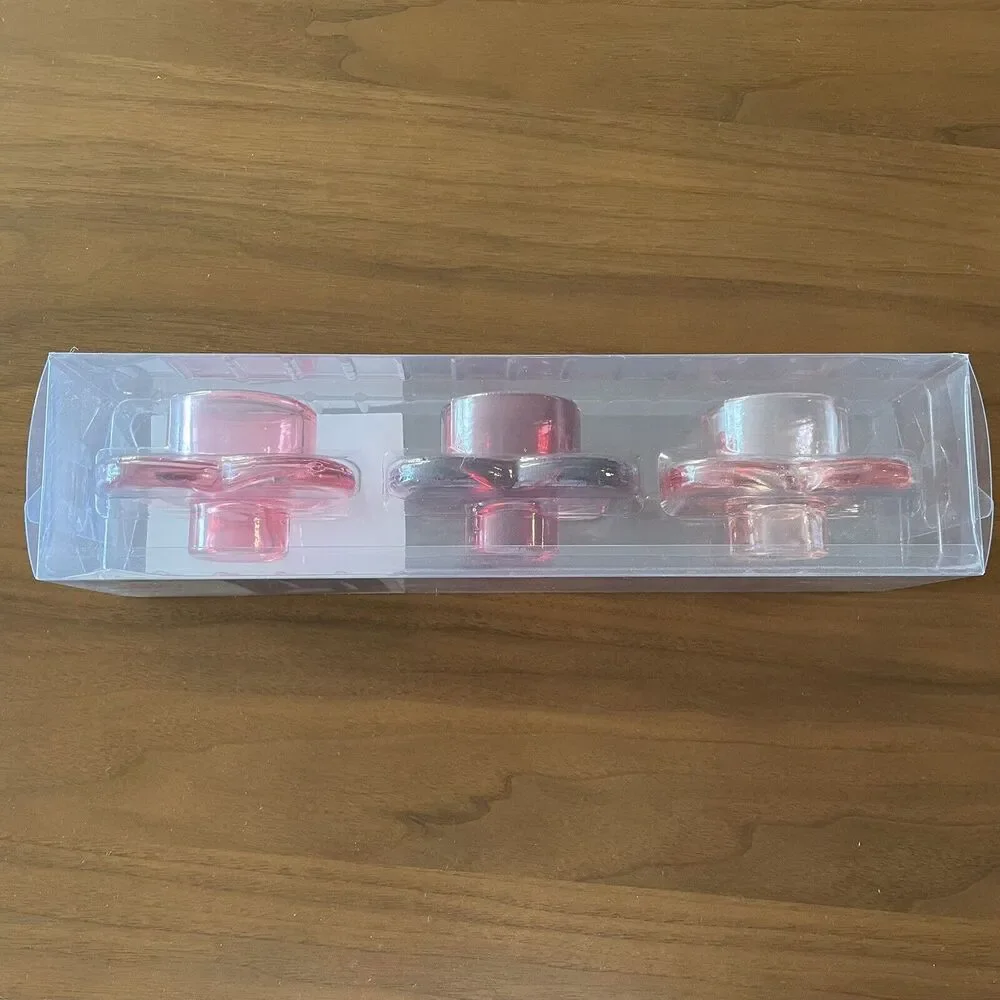 3pk Glass Heart Candle Holders